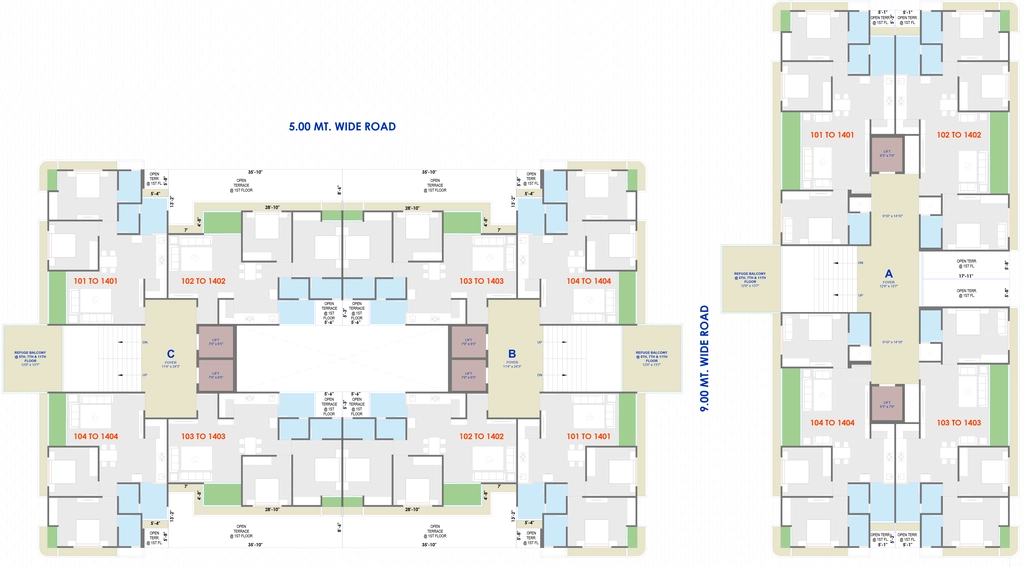 Floor Plan of Vincitore The Crest in Hathijan, Ahmedabad - Image 407543