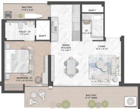 1 BHK Flat in Smart World Natures Court in Manesar, Gurgaon - Image 920059