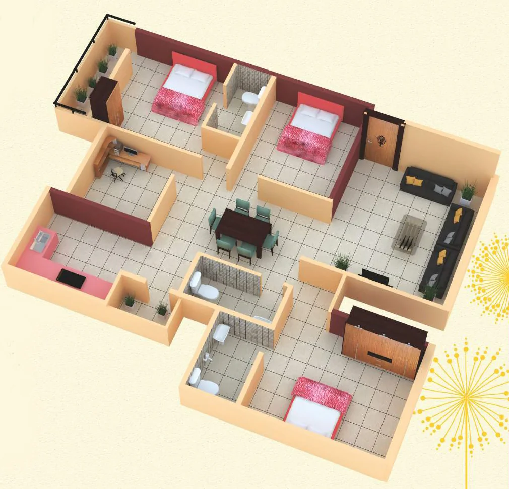3 BHK Flat in Honey Dew in Akshayanagar, Bangalore - Image 920066