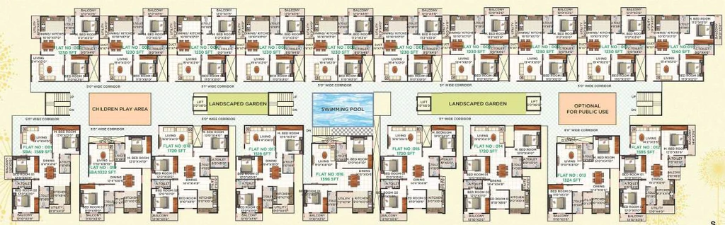 Floor Plan of Honey Dew in Akshayanagar, Bangalore - Image 407595