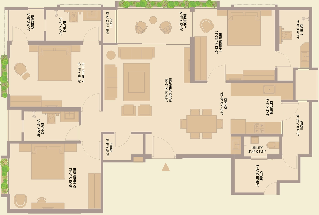 3 BHK Flat in Akshat Anugrah in Bapu Nagar, Jaipur - Image 920082