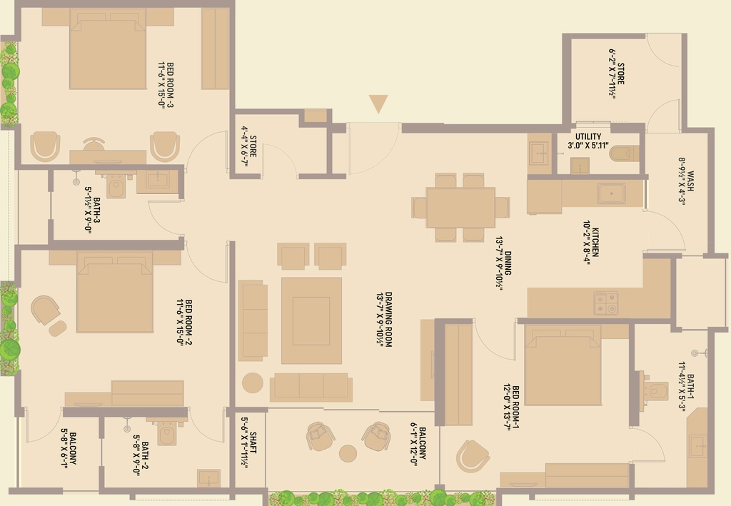 3 BHK Flat in Akshat Anugrah in Bapu Nagar, Jaipur - Image 920083