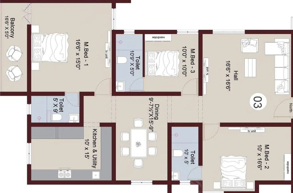 3 BHK Flat in Sree Dakshas Nefeli in Kalapatti, Coimbatore - Image 920089