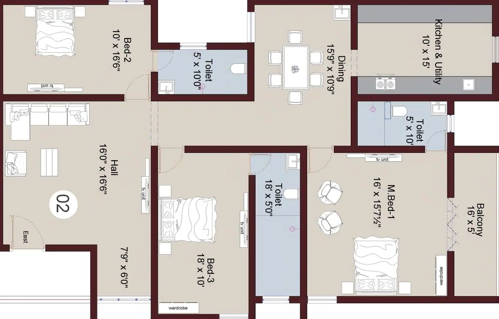 3 BHK Flat in Sree Dakshas Nefeli in Kalapatti, Coimbatore - Image 920091