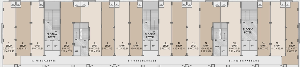 Floor Plan of Commercial AK Blue Ocean in Makarba, Ahmedabad - Image 407684