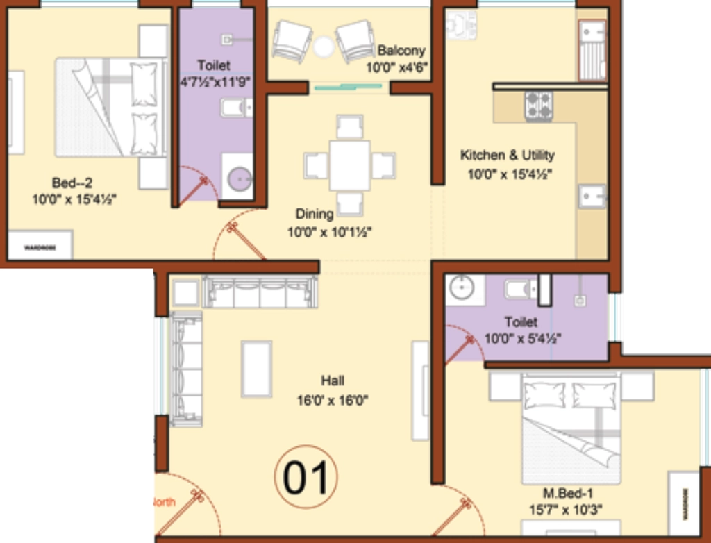 2 BHK Flat in Sree Dakshas Diora in Thudiyalur, Coimbatore - Image 920107
