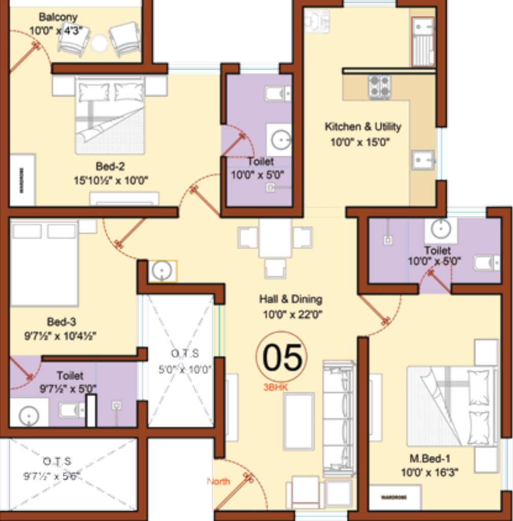3 BHK Flat in Sree Dakshas Diora in Thudiyalur, Coimbatore - Image 920108