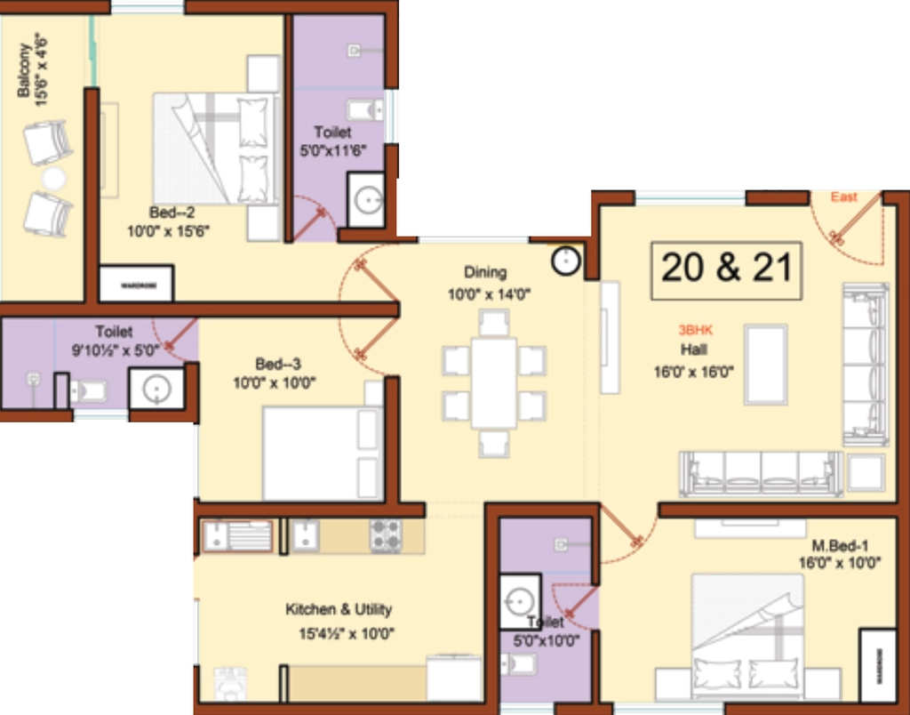 3 BHK Flat in Sree Dakshas Diora in Thudiyalur, Coimbatore - Image 920111