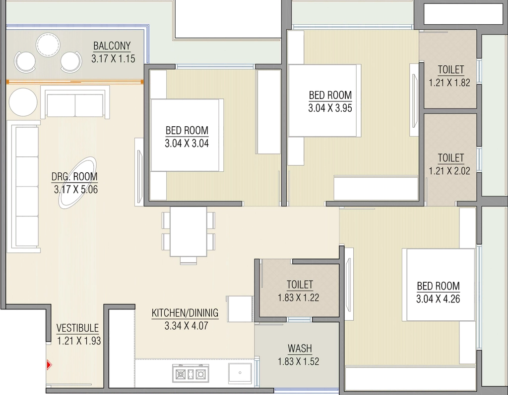 3 BHK Flat in Atulya Shilpgram Skyleaf in Bilasiya, Ahmedabad - Image 920112