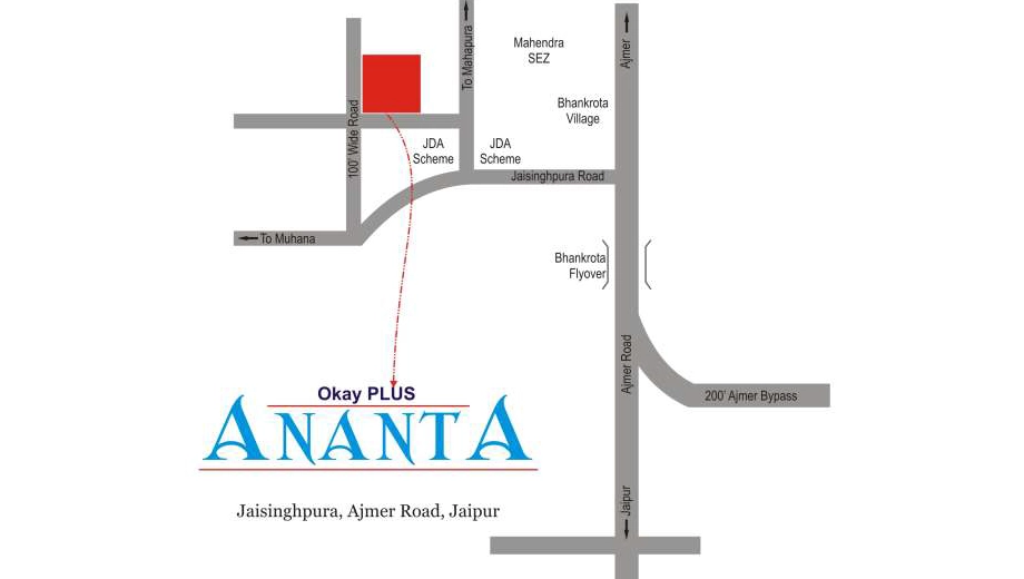 Location of Okay Plus Ananta - Image 407752