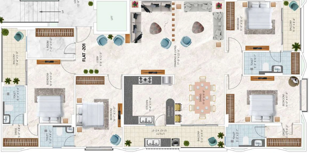 4 BHK Flat in Kotecha Om Ratnam in Bapu Nagar, Jaipur - Image 920131