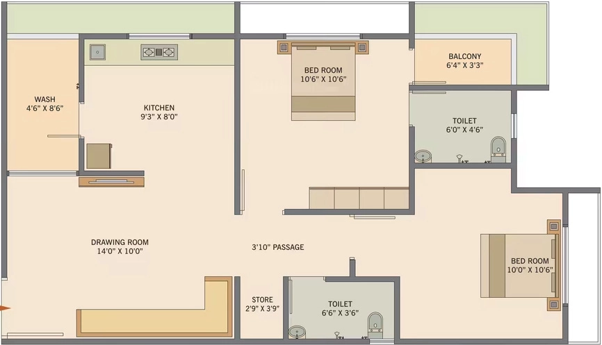 2 BHK Flat in Kalp Gajanan Hill 2 in Vatva, Ahmedabad - Image 920140