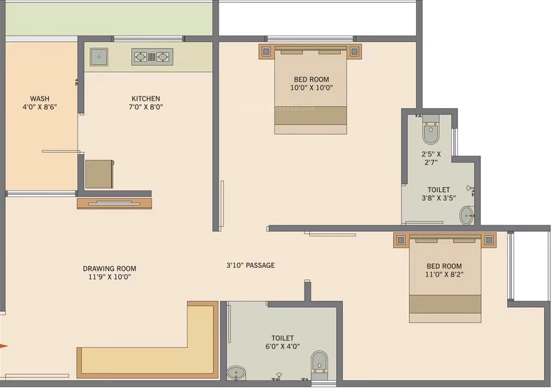 2 BHK Flat in Kalp Gajanan Hill 2 in Vatva, Ahmedabad - Image 920139