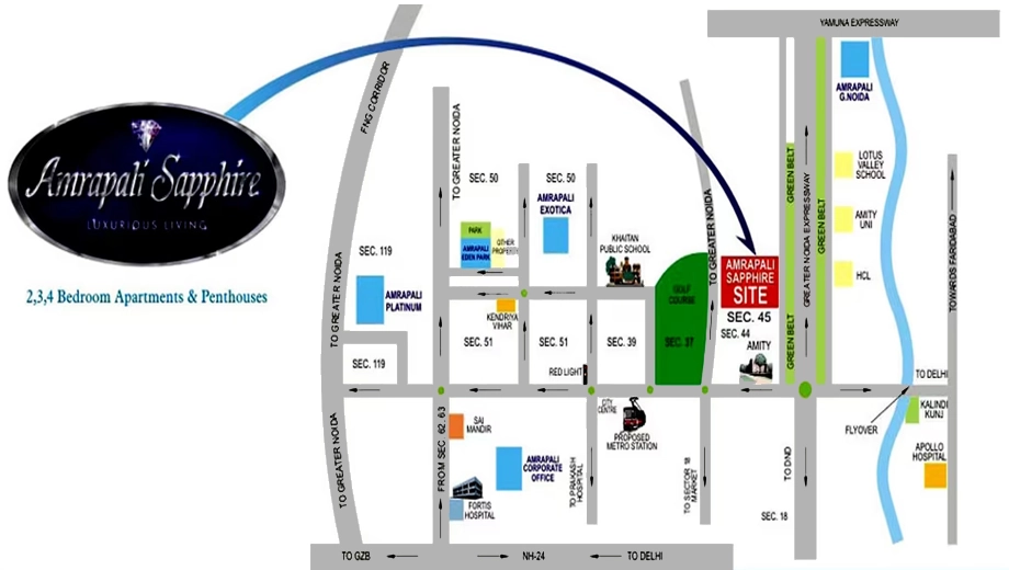 Location of NBCC Amrapali Sapphire - Image 407814
