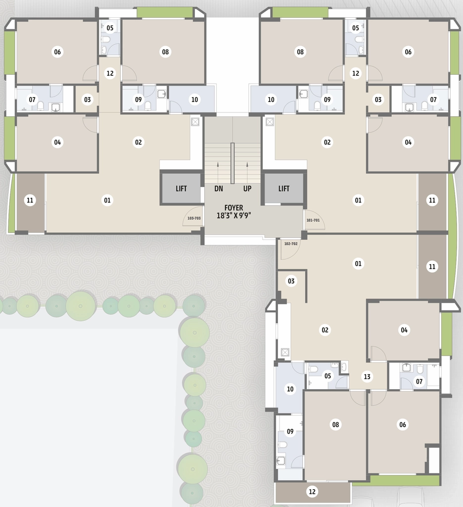 Floor Plan of Krupa Ocean in Ambawadi, Ahmedabad - Image 407805