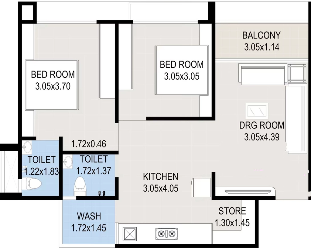 2 BHK Flat in Orchid Madhav Sureel in Odhav, Ahmedabad - Image 920153