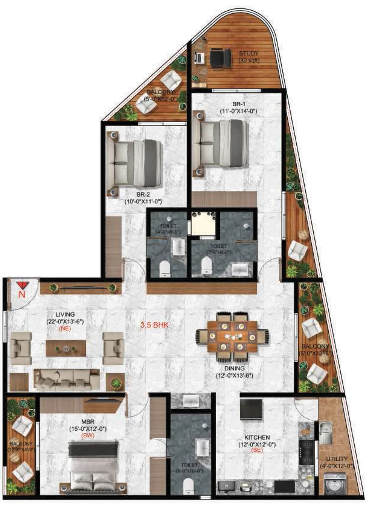 3.5 BHK Flat in Amigo Palacio in Chikkagubbi, Bangalore - Image 920165