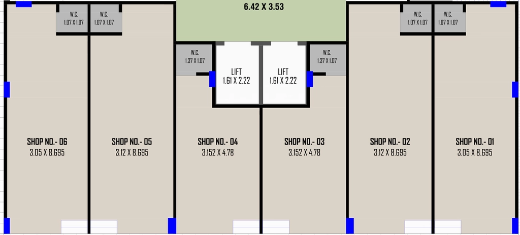 Floor Plan of Commercial Adityaraj Merriott Homes in Odhav, Ahmedabad - Image 407896