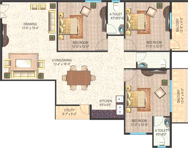 3 BHK Flat in Amigo Sri Sai Icon in Bellandur, Bangalore - Image 920175