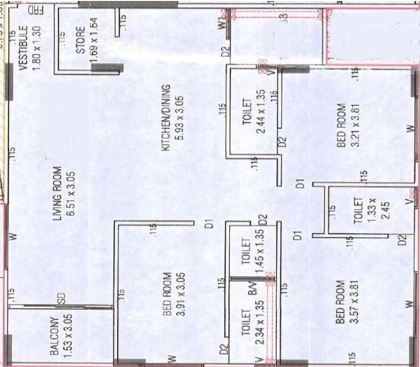 3 BHK Flat in Millennium Harmony in Juhapura, Ahmedabad - Image 920177