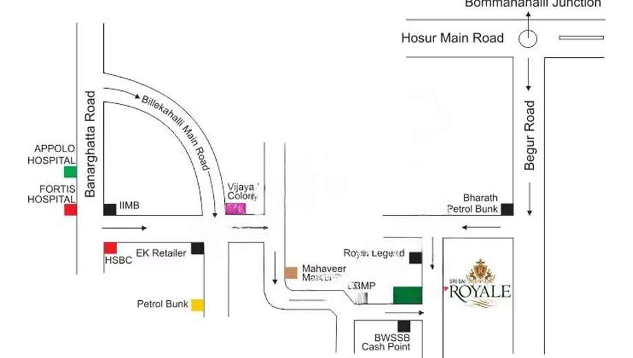 Location of Amigo Sri Sai Royal in Bommanahalli, Bangalore - Image 407905