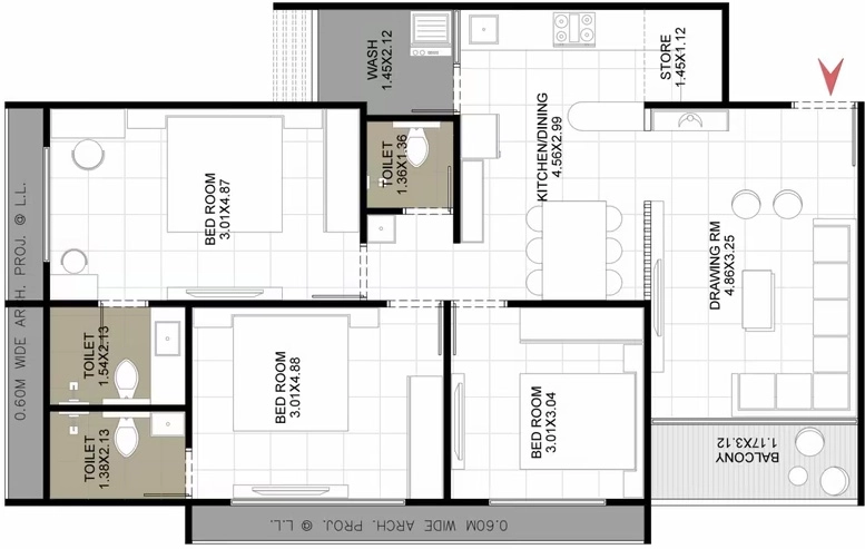 3 BHK Flat in Nishan Satva in Ranip, Ahmedabad - Image 920184