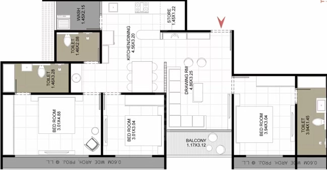 3 BHK Flat in Nishan Satva in Ranip, Ahmedabad - Image 920185
