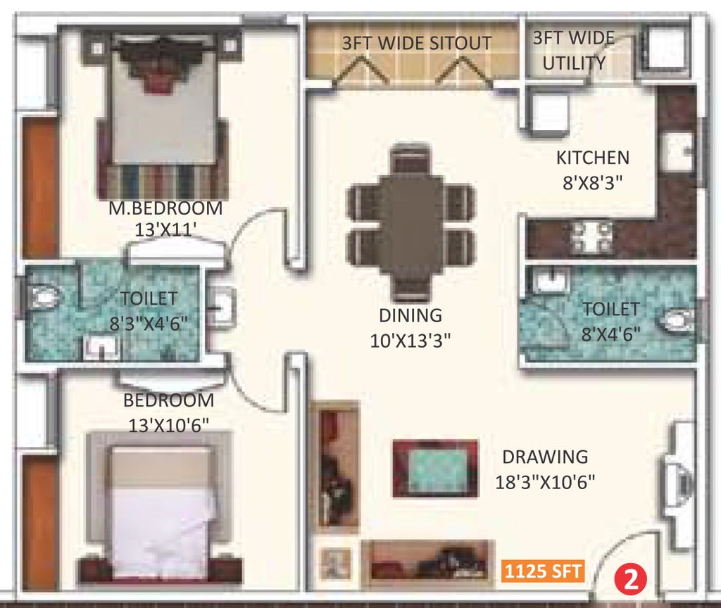 2 BHK Flat in Saroj Dynasty in Bellandur, Bangalore - Image 920189