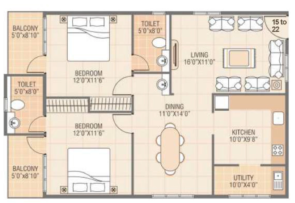 2 BHK Flat in Vars Parkwood in Bellandur, Bangalore - Image 920206