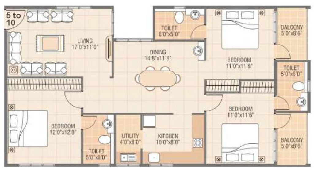 3 BHK Flat in Vars Parkwood in Bellandur, Bangalore - Image 920207