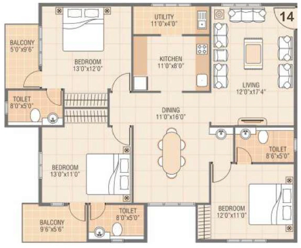 3 BHK Flat in Vars Parkwood in Bellandur, Bangalore - Image 920208