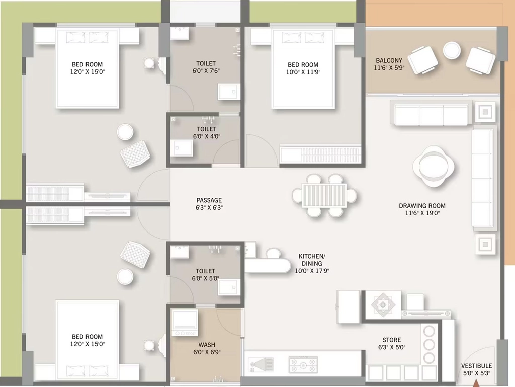 3 BHK Flat in Shree Elegance in Hathijan, Ahmedabad - Image 920226