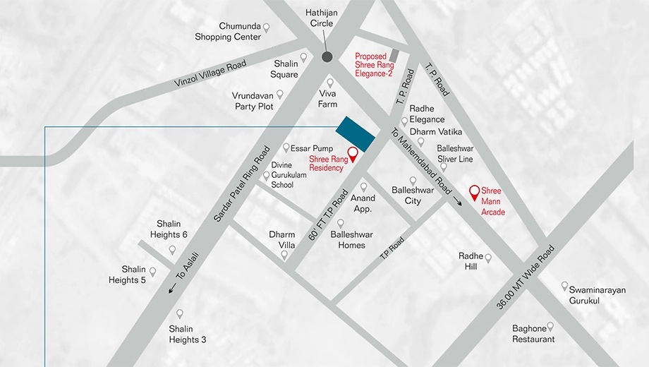 Location of Shree Elegance in Hathijan, Ahmedabad - Image 408003