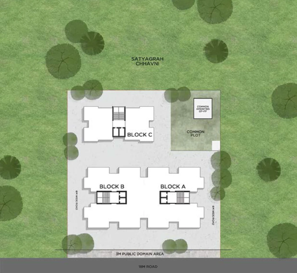 Master Plan of Commercial Bakeri Sujal Apartment in Ramdev Nagar, Ahmedabad - Image 408028