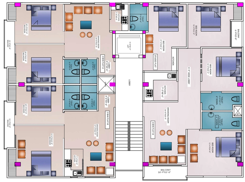 Floor Plan of Catalyst Express Apartments in Sector 127, Noida - Image 408100