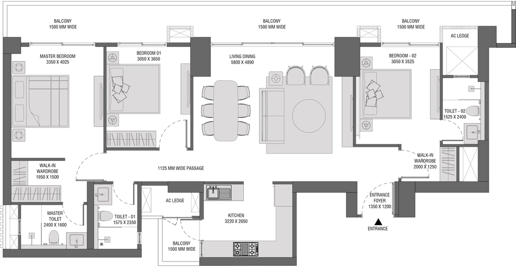 3 BHK Flat in Experion Saatori in Sector 151, Noida - Image 920289