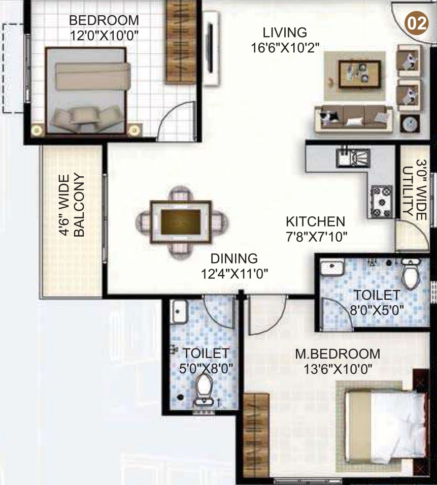 2 BHK Flat in SLS Silicon Valley in KR Puram, Bangalore - Image 920312
