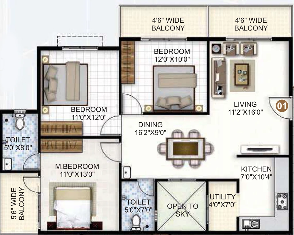 3 BHK Flat in SLS Silicon Valley in KR Puram, Bangalore - Image 920314