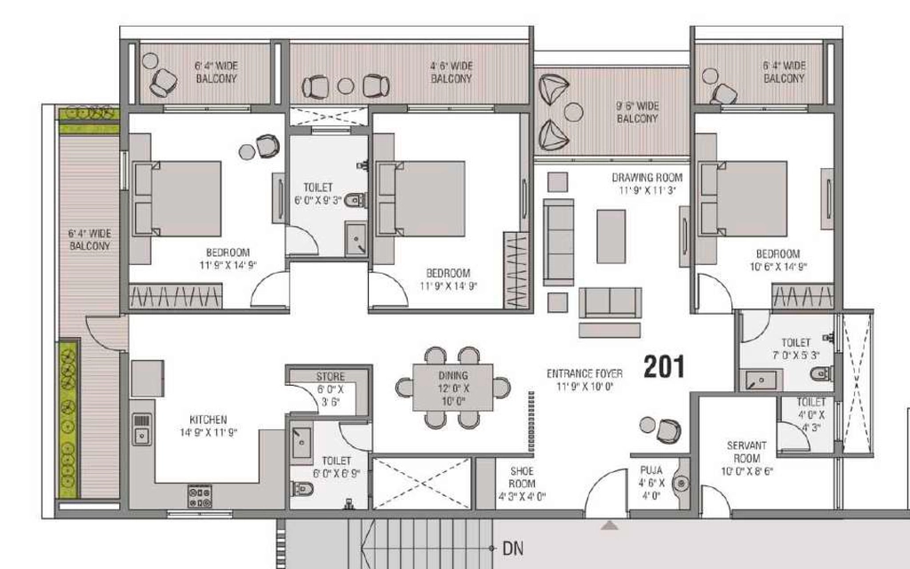 3 BHK Flat in Shaligram Rudraksh Kingston in Bawadiya Kalan, Bhopal - Image 920546