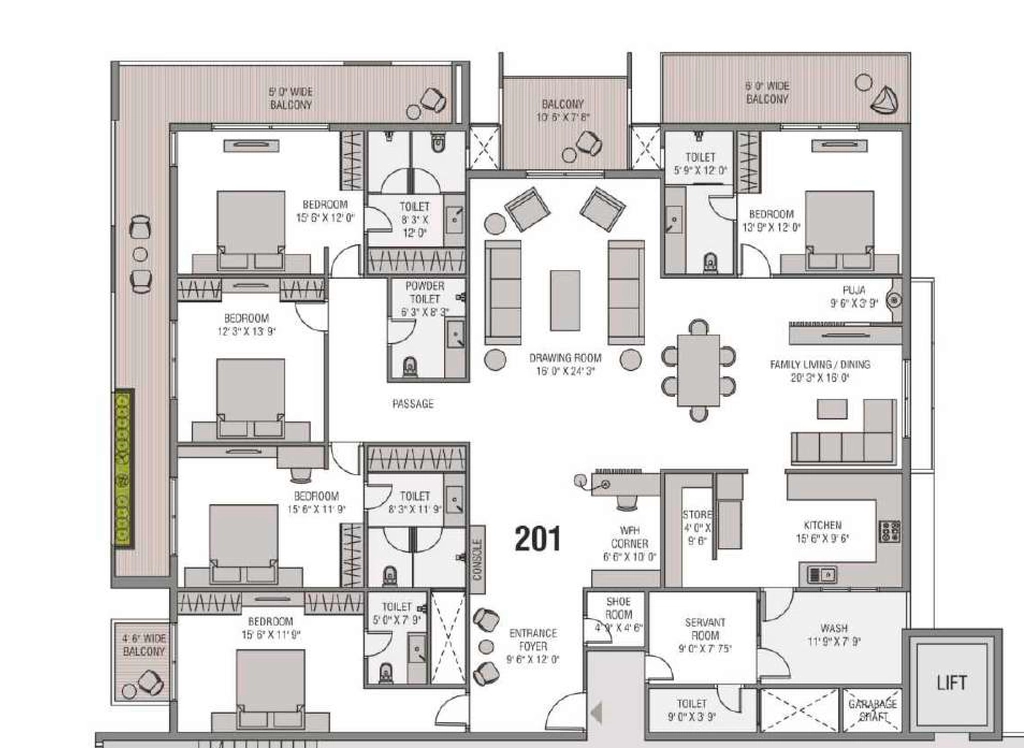 4 BHK Flat in Shaligram Rudraksh Kingston in Bawadiya Kalan, Bhopal - Image 920548