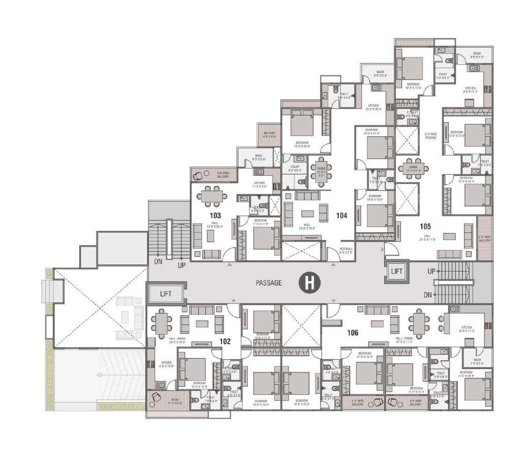 Floor Plan of Shaligram Rudraksh Kingston in Bawadiya Kalan, Bhopal - Image 408709