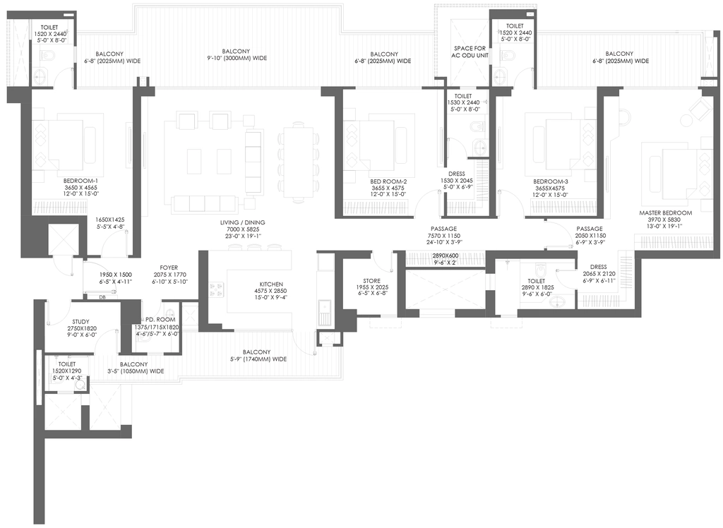 4 BHK Flat in Godrej Riverine in Sector 44, Noida - Image 920303