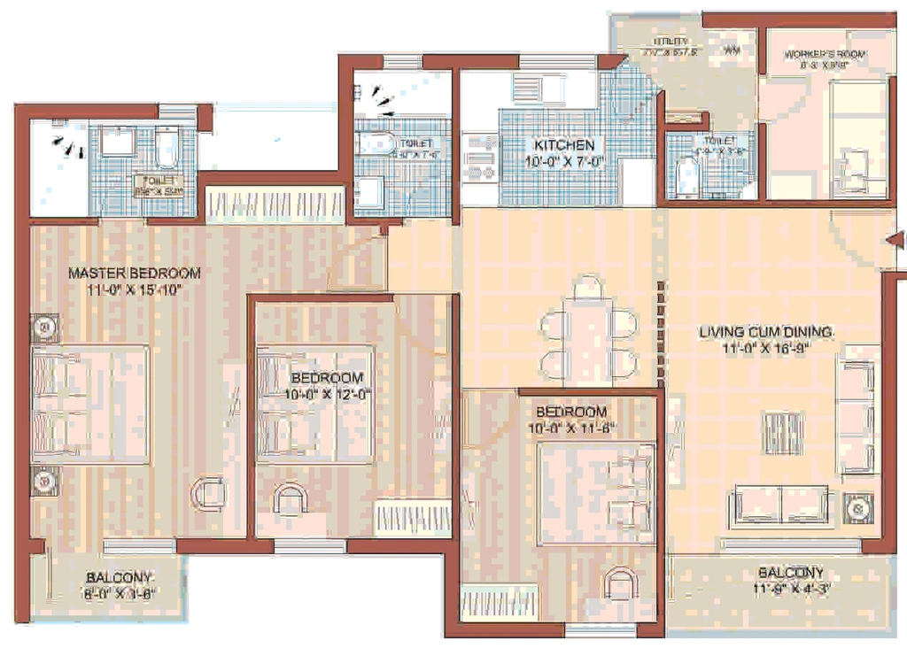 3 BHK Flat in Jaypee Greens Kasa Isles in Sector 129, Noida - Image 920329