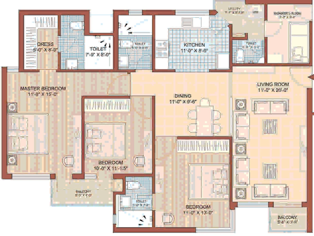 3 BHK Flat in Jaypee Greens Kasa Isles in Sector 129, Noida - Image 920330