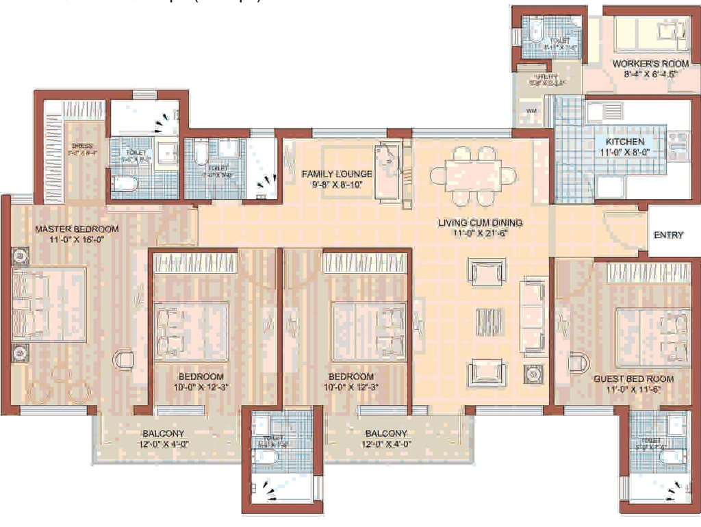 4 BHK Flat in Jaypee Greens Kasa Isles in Sector 129, Noida - Image 920331