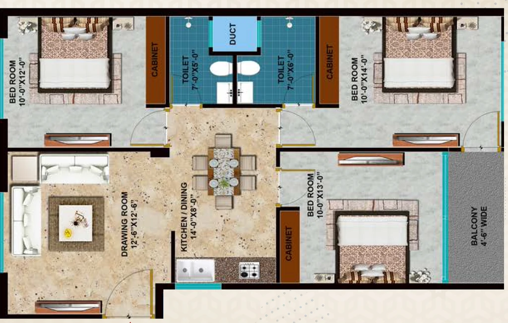 3 BHK Flat in Nehra Lotus Avenue 2 in Sector 73, Noida - Image 920340