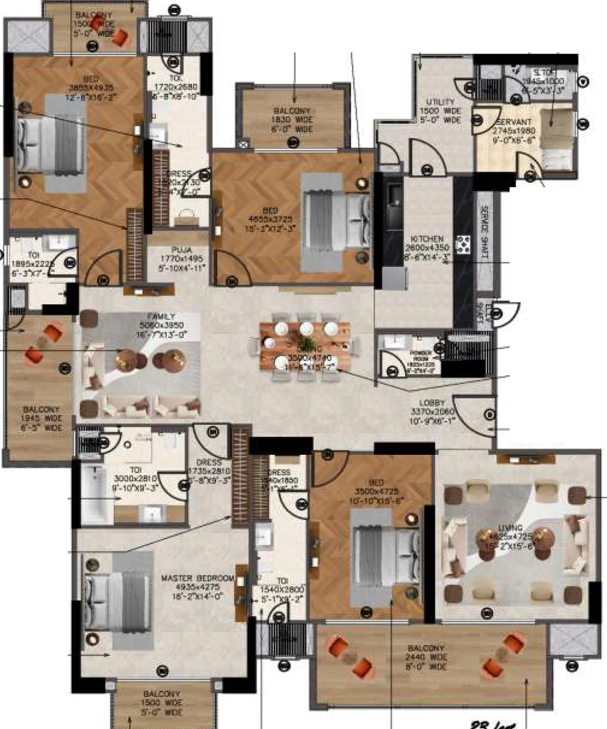 4 BHK Flat in Nimbus The Arista Luxe in Sector 168, Noida - Image 920357