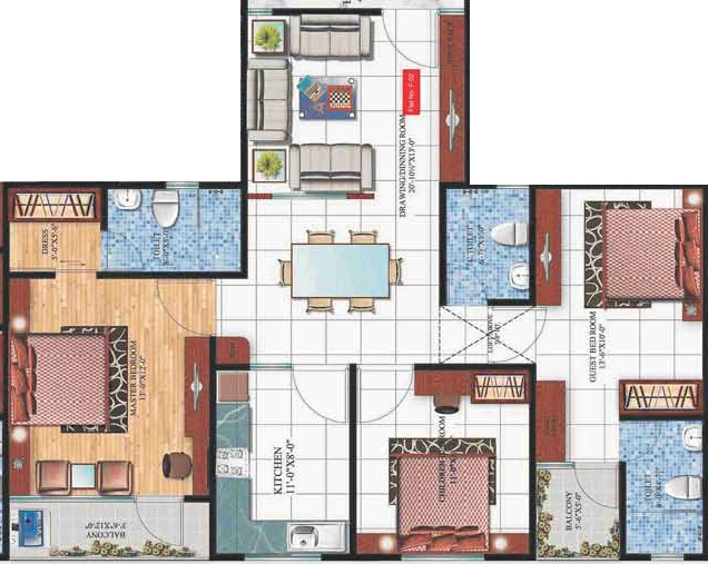 3 BHK Flat in Amit Ria Avenue in C Scheme, Jaipur - Image 920356