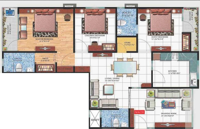 3 BHK Flat in Amit Ria Avenue in C Scheme, Jaipur - Image 920358