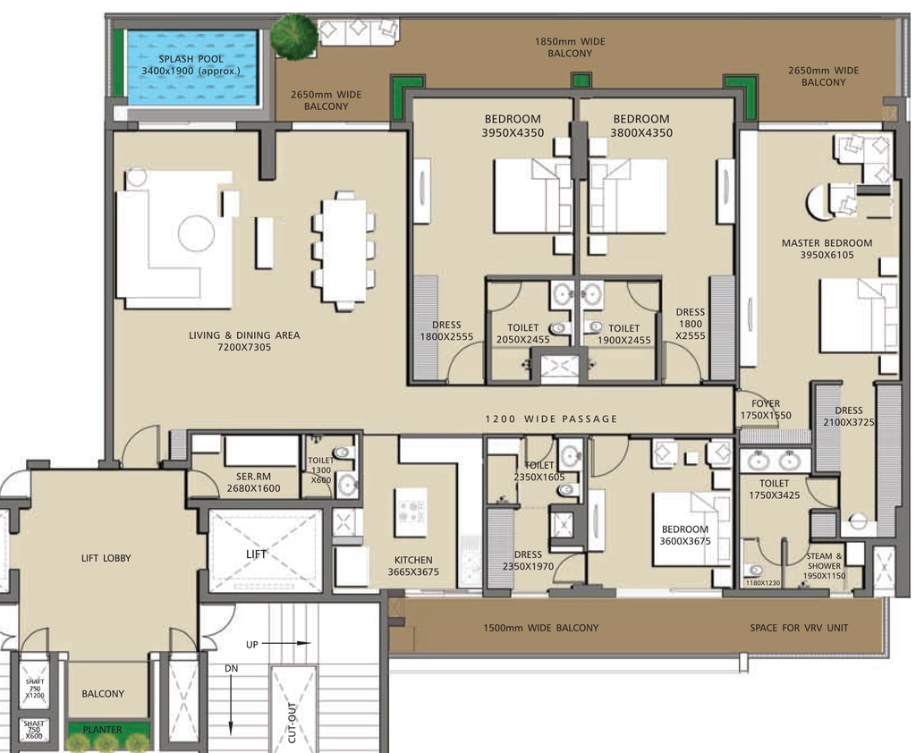 4 BHK Flat in H & S Page Three Residences in Jaypee Greens, Greater Noida - Image 920372